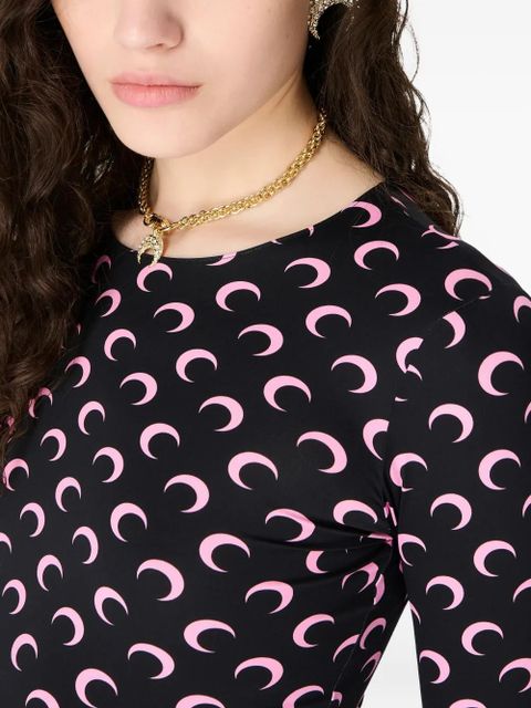 Marine Serre moon printed jersey top - Black - zdjęcie produktu nr 2