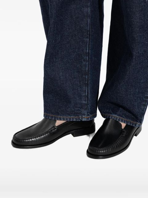Aeyde block-heel leather loafers - Black