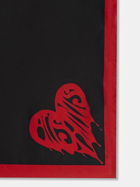 AllSaints chusta jedwabna damska kolor czarny wzorzysta 29ASWC531515 - zdjęcie produktu nr 2