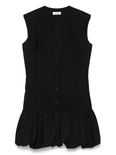 SANDRO puffball-hem midi dress - Black - zdjęcie produktu nr 1