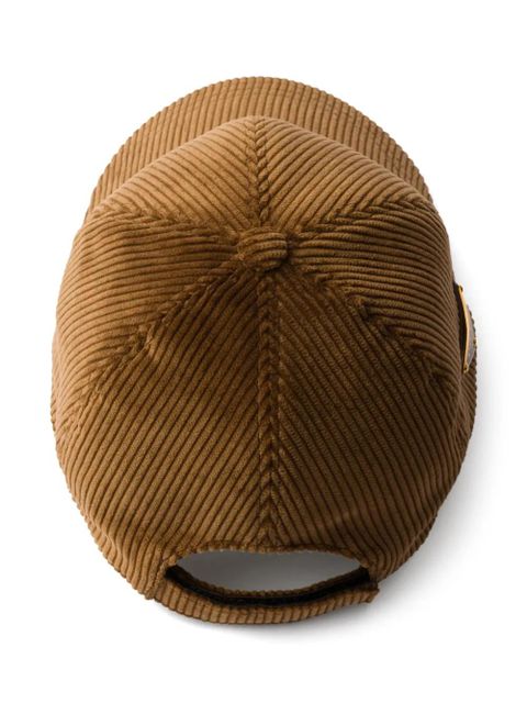 Prada corduroy baseball cap - Brown