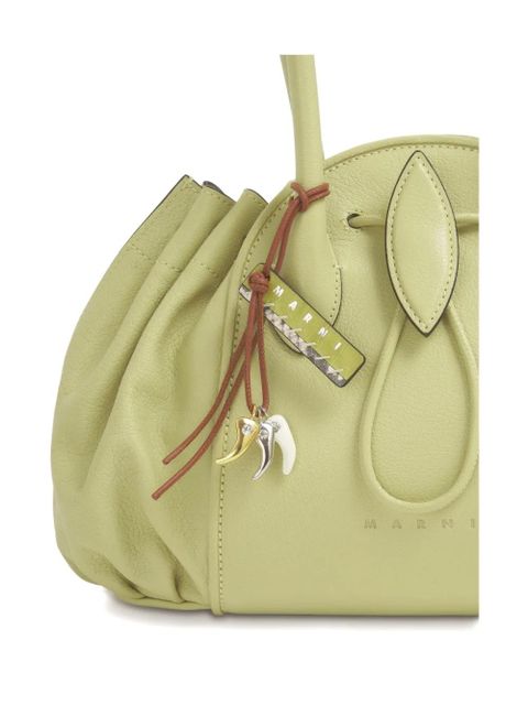 Marni leather knotted keyring - Brown