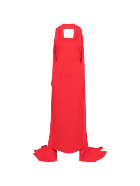 Solace London The Martine draped midi dress - Red - zdjęcie produktu nr 1