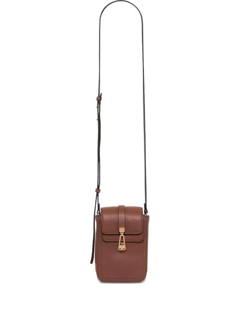 Gabriela Hearst buckled leather phone holder - Brown - zdjęcie produktu nr 1