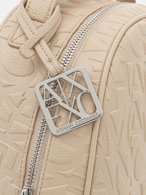 Armani Exchange plecak damski kolor beżowy mały gładki XW002234 AF15774
