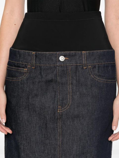 Coperni hybrid denim midi skirt - Blue