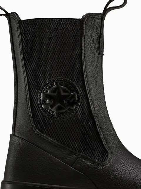 Converse sztyblety skórzane Chuck Taylor All Star Lugged Heel Nu kolor czarny na platformie A12985C