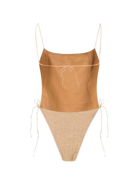 Oséree Lumière open-back swimsuit - Neutrals