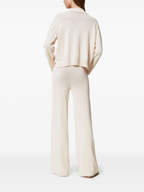 TWINSET flared knit trousers - Neutrals