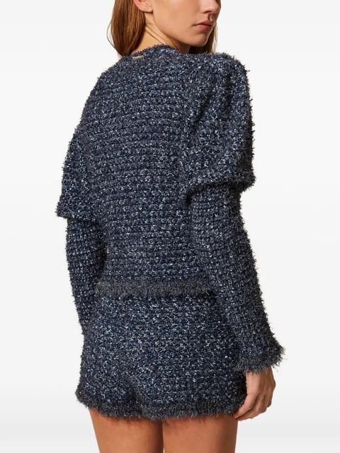 TWINSET frayed knit shorts - Blue