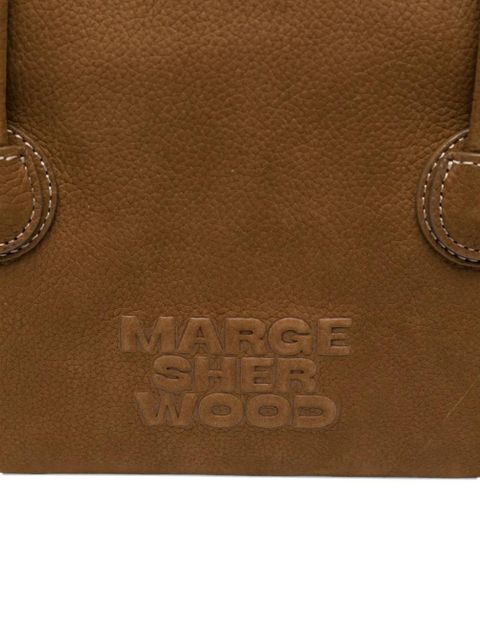 Marge Sherwood logo-embossed calfskin tote bag - Brown