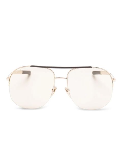 Gucci Eyewear top-bar pilot sunglasses - Gold - zdjęcie produktu nr 1