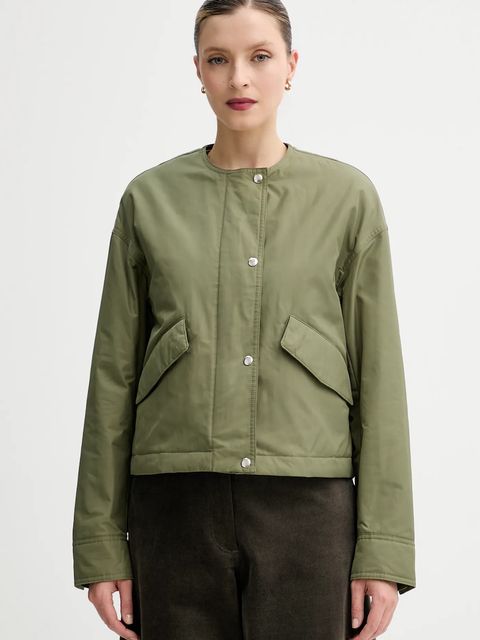 Marc O'Polo kurtka kolor zielony przejściowa oversize 506127070055