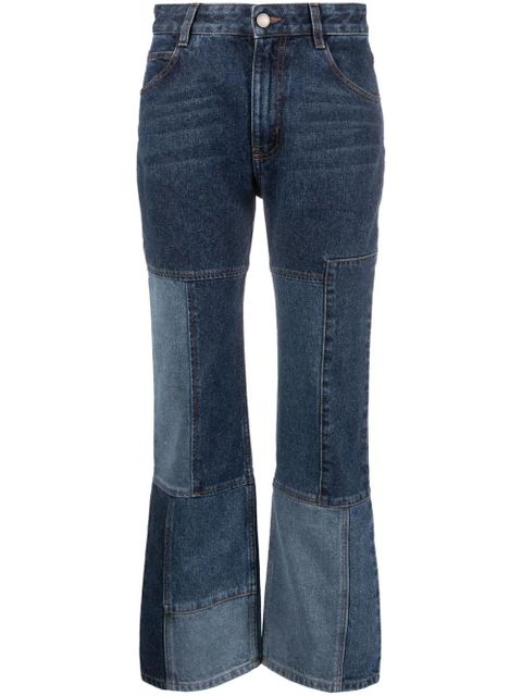 Chloé patchwork cropped flared jeans - Blue - zdjęcie produktu nr 1