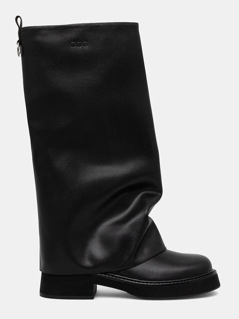 GOE kozaki skórzane damskie kolor czarny na słupku lekko ocieplone SS2N4400 BLACK - zdjęcie produktu nr 2