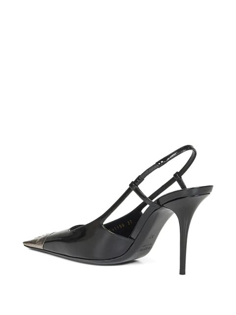 Saint Laurent 90mm Jeanne metal cap toe pumps - Black