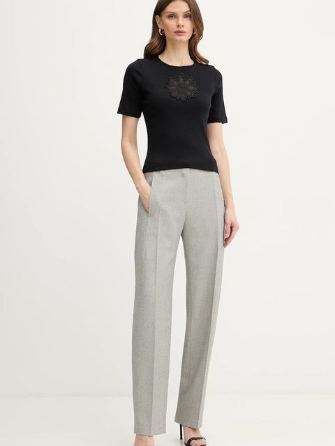 Twinset t-shirt bawełniany damski kolor czarny 261TP2091 - zdjęcie produktu nr 2