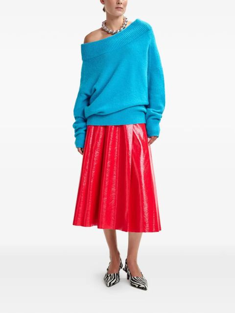 Essentiel Antwerp off-shoulder ribbed sweater - Blue - zdjęcie produktu nr 2