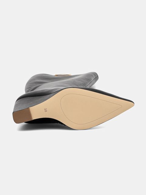 Twinset kozaki damskie kolor czarny na koturnie 252TGT210