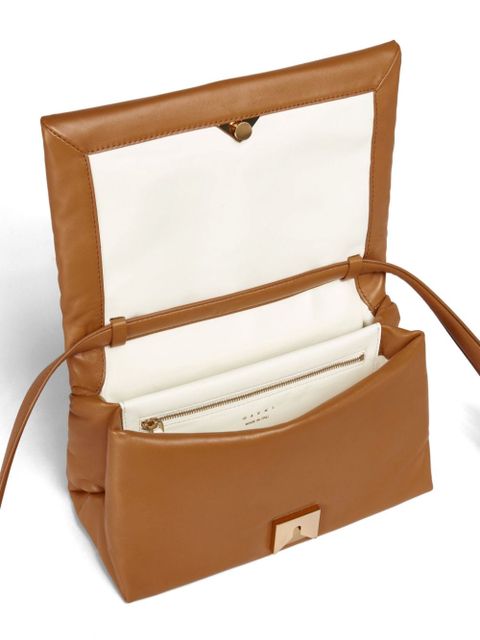 Marni medium Prisma leather shoulder bag - Brown