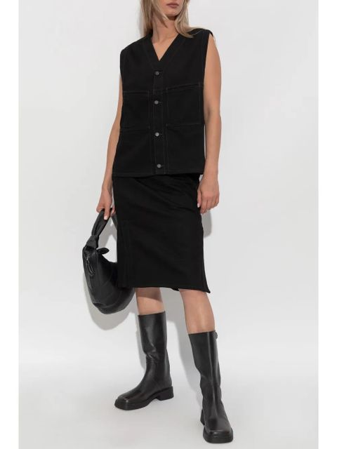 LEMAIRE denim midi skirt - Black