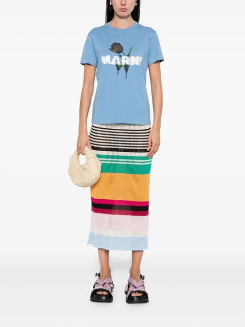 Marni flower-print T-shirt - Blue