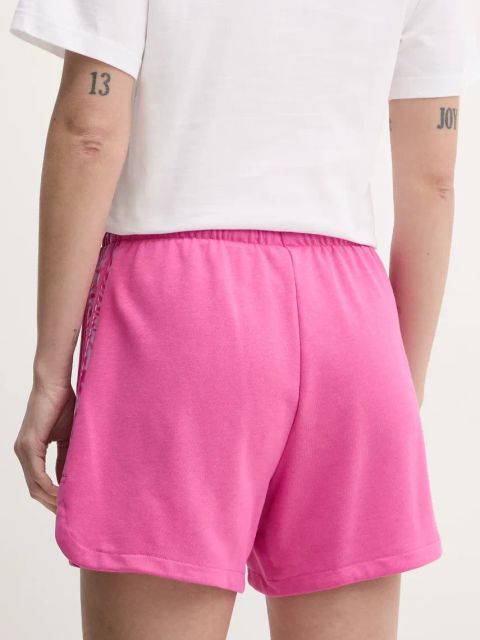 adidas szorty W AOP Blur damskie kolor różowy z aplikacją high waist JG6223