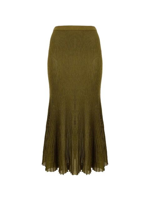 Ulla Johnson Vera knitted midi skirt - Green - zdjęcie produktu nr 1