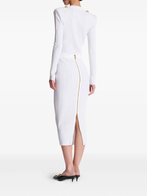 Balmain cable-knit skirt - White