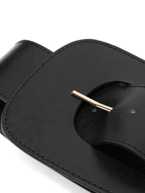 Sportmax maxi-buckle leather belt - Black