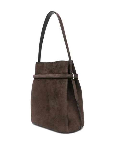 TOTEME suede-leather buckle shoulder bag - Brown - zdjęcie produktu nr 2