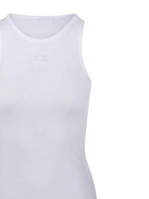 GANNI ribbed top - White