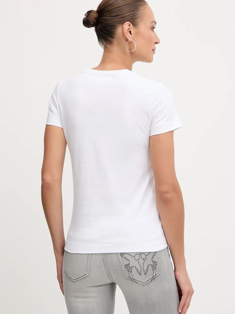 Pinko t-shirt bawełniany damski kolor biały 100355 A2RD - zdjęcie produktu nr 2