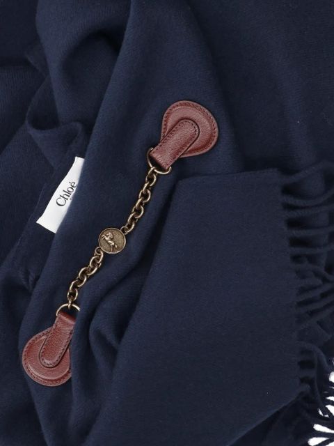 Chloé fringed chain-emebllished scarf - Blue