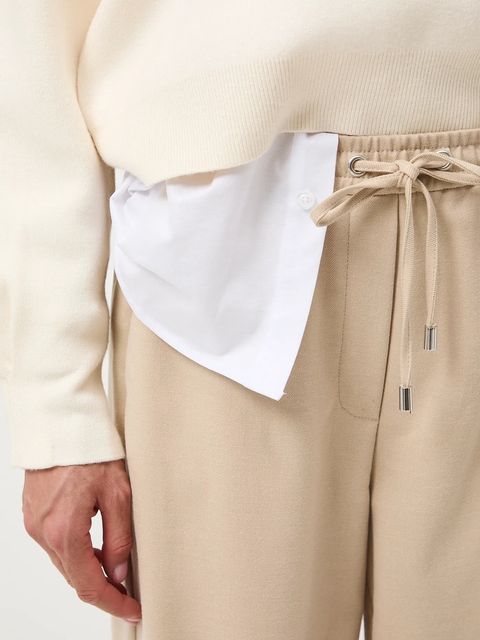 Medicine spodnie damskie kolor beżowy szerokie medium waist