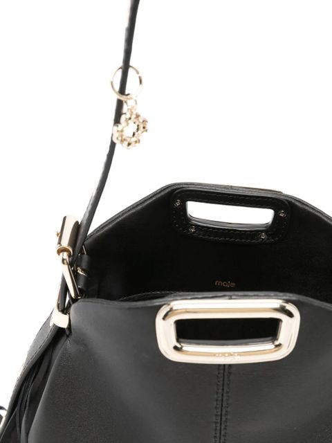 Maje Miss M fringe hardware shoulder bag - Black