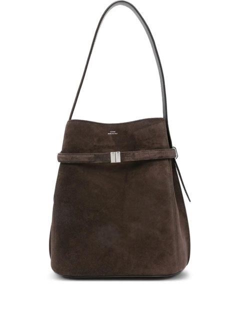 TOTEME suede-leather buckle shoulder bag - Brown - zdjęcie produktu nr 1