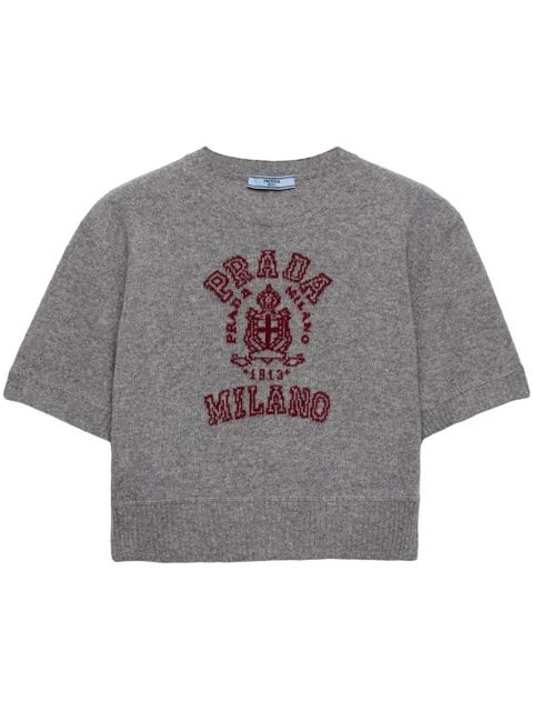Prada logo-intarsia sweater - Grey - zdjęcie produktu nr 1