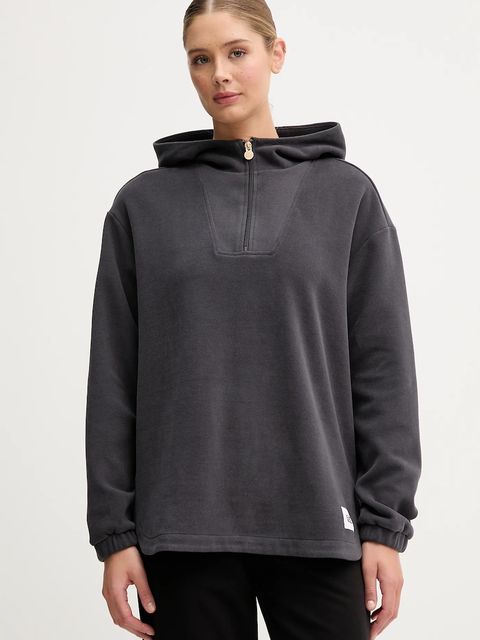 EA7 Emporio Armani bluza damska kolor szary z kapturem gładka AF15528.7W000567 - zdjęcie produktu nr 1