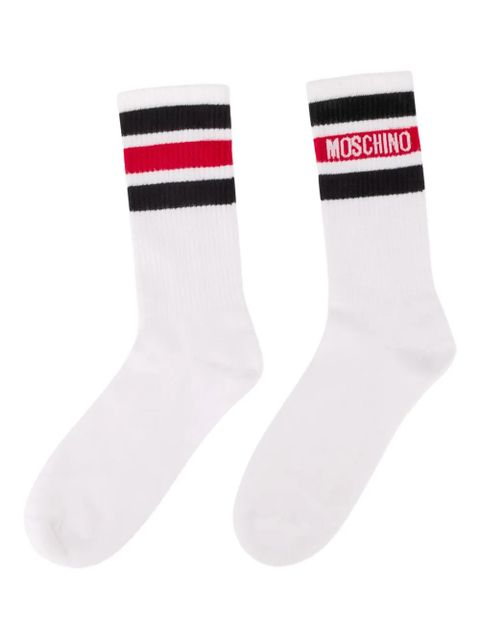 Moschino logo-embroidery socks - White - zdjęcie produktu nr 1