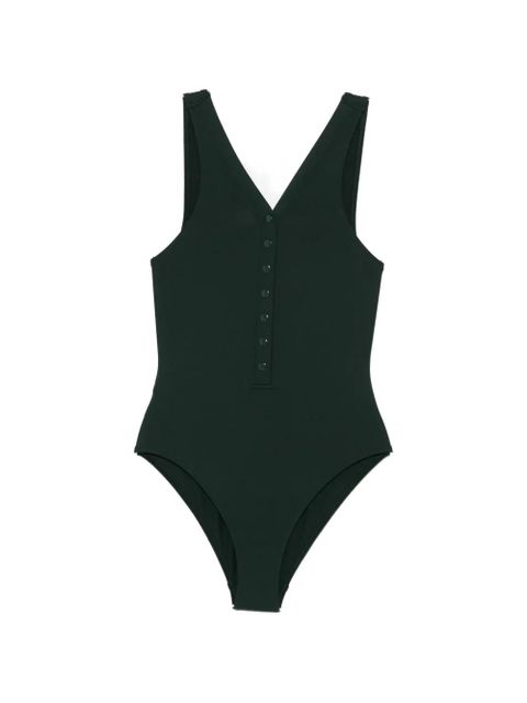 ERES button v-neck swimsuit - Green - zdjęcie produktu nr 1