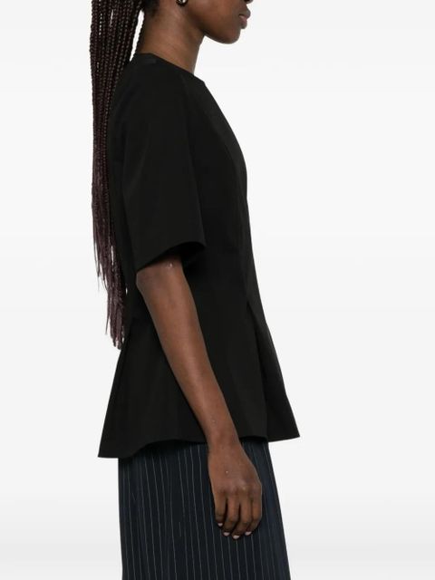 TOTEME slit-detail flared blouse - Black