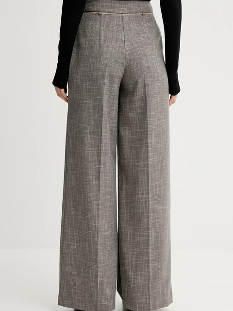 Simona Corsellini spodnie damskie kolor brązowy proste high waist A25CPPA01501 - zdjęcie produktu nr 2