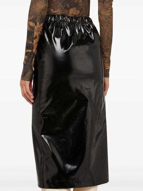 Maison Margiela four-stitch patent midi skirt - Black