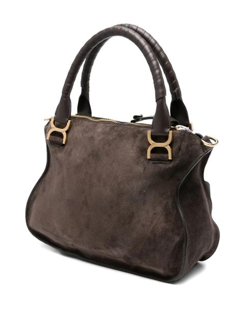 Chloé rolled-handle suede tote bag - Brown - zdjęcie produktu nr 2