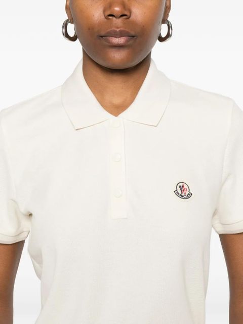 Moncler short-sleeve logo-patch polo shirt - Neutrals