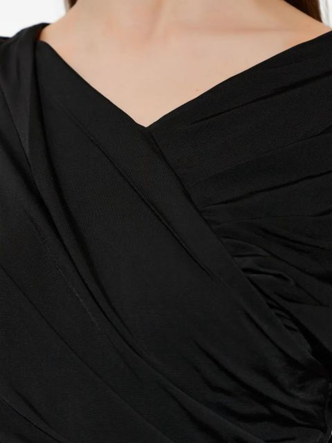 GANNI draped long-sleeve top - Black