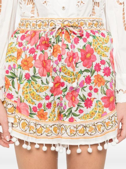 FARM Rio floral-print pom-pom shorts - White