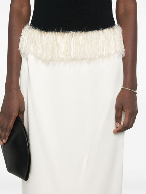 TOTEME fringed maxi skirt - White