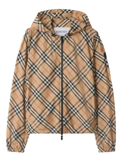 Burberry Check hooded jacket - Neutrals - zdjęcie produktu nr 1